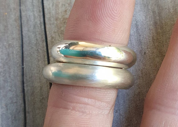 Anello Fascia Spinner In Argento 925 Sterling Massiccio &ndash; Fatto A Mano, Tutte Le Misure Disponibili