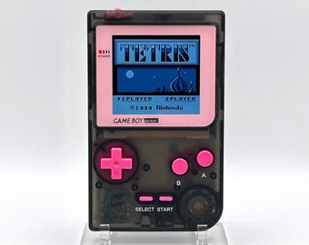 Rechargeable Gameboy Pocket Backlight IPS Larger LCD Screen, Brightness Adjustment & 36 Retro Color Combos (Plus Free Game)