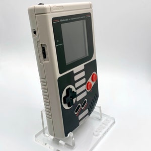 NES Theme Original Game Boy With Backlight Rainbow IPS V3 LCD Screen With 8 Color Modes & Brightness Adjustment. New exterior shell buttons and glass screen.  Protective case and surprise game included as free gifts.