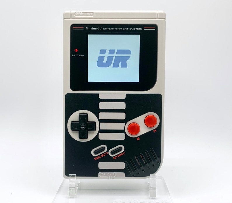 NES Theme Original Game Boy With Backlight Rainbow IPS V3 LCD Screen With 8 Color Modes & Brightness Adjustment. New exterior shell buttons and glass screen.  Protective case and surprise game included as free gifts.