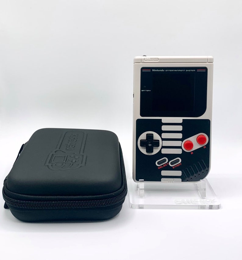 NES Theme Original Game Boy With Backlight Rainbow IPS V3 LCD Screen With 8 Color Modes & Brightness Adjustment. New exterior shell buttons and glass screen.  Protective case and surprise game included as free gifts.