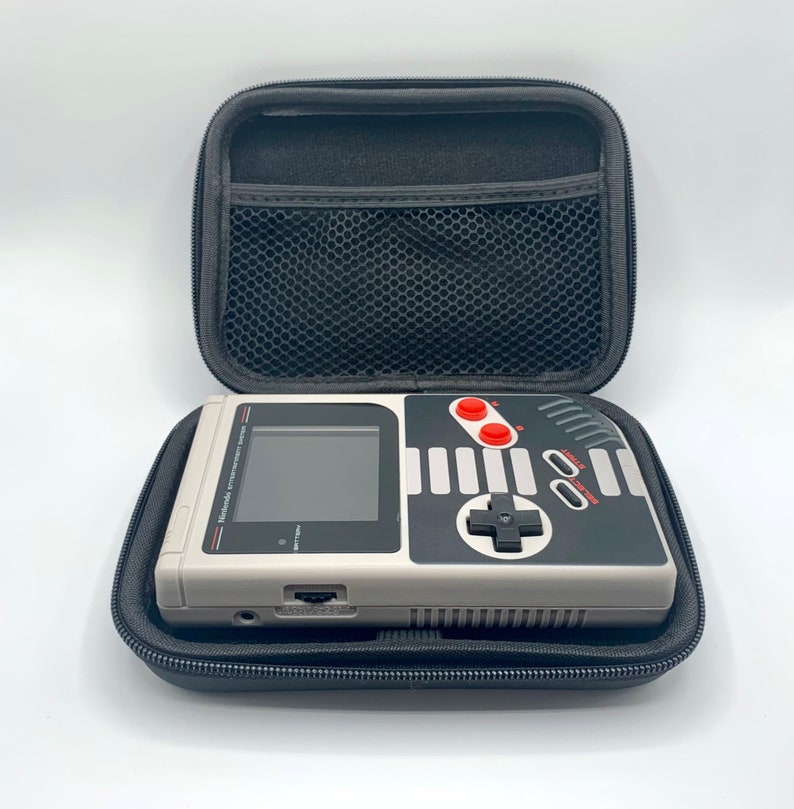 NES Theme Original Game Boy With Backlight Rainbow IPS V3 LCD Screen With 8 Color Modes & Brightness Adjustment. New exterior shell buttons and glass screen.  Protective case and surprise game included as free gifts.