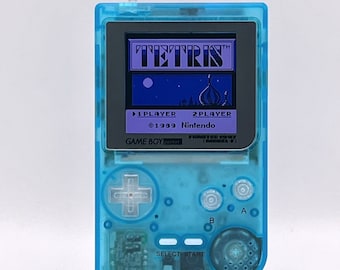 Rechargeable Gameboy Pocket Backlight IPS Larger LCD Screen, Brightness Adjustment & 36 Retro Color Combos (Plus Free Game)