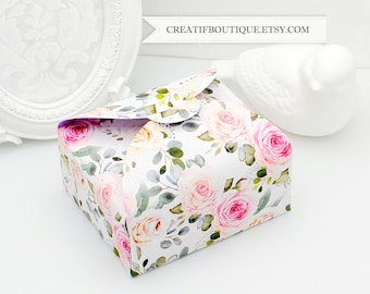 Favor Box Printable Template. Digital collage sheet. Instant download. Digital Box Template.