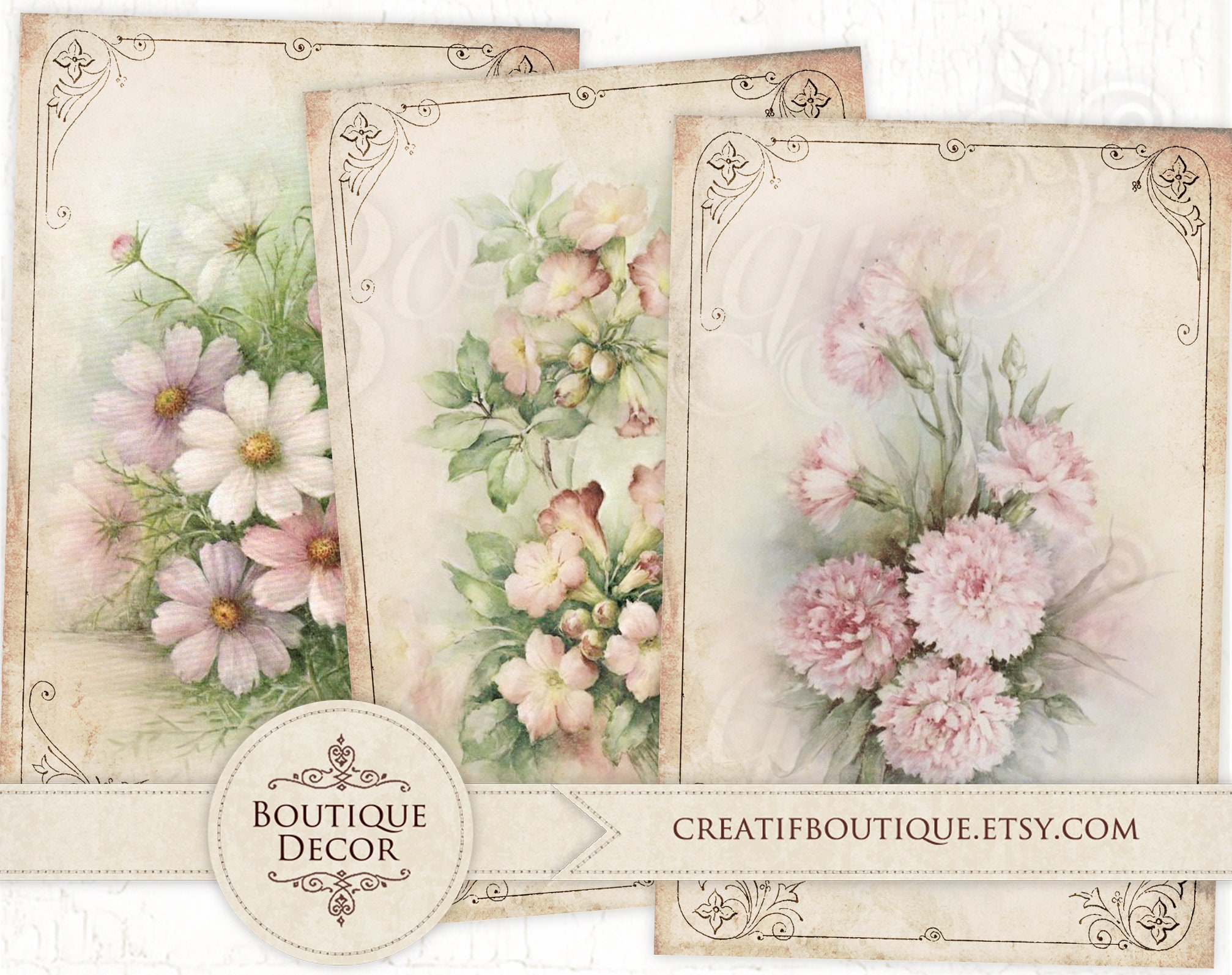 Paper Ephemera Paper Instant Download Vintage Flower Art Printable ...