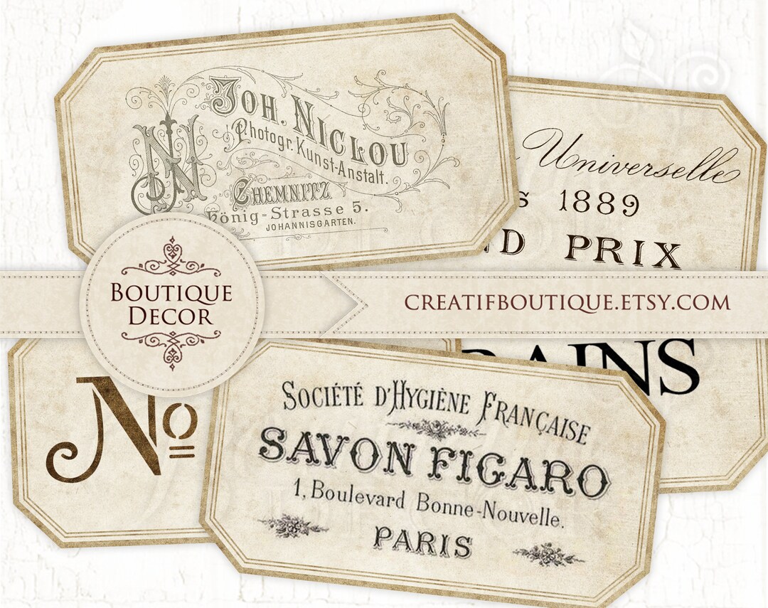 Grunge Junk Journal Number Labels Parchment Definition Etsy
