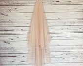 Blush pink and gold glitter spot, cut edge, 2 tier veil, your choice of length