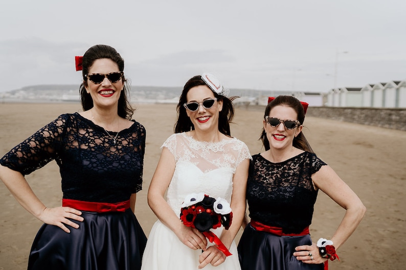 Elbow length sleeve choice of colour POLLY top bridesmaid or wedding guest cover up corded lace top overlay