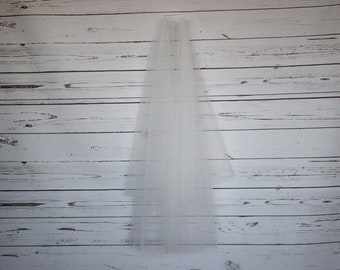 Ivory simple cut edge, 2 tier veil, your choice of length