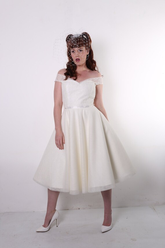 50s style wedding dresses tea length