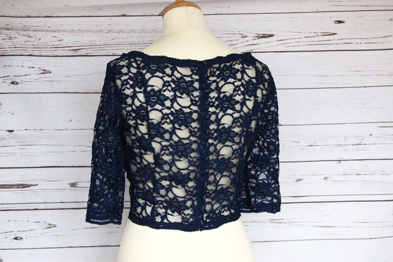 Elbow length sleeve choice of colour POLLY top bridesmaid or wedding guest cover up corded lace top overlay