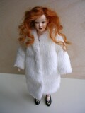 Wearable winter or Christmas fur coat 1:12 scale, dollhouse, clothes for Heidi Ott, Phicen doll