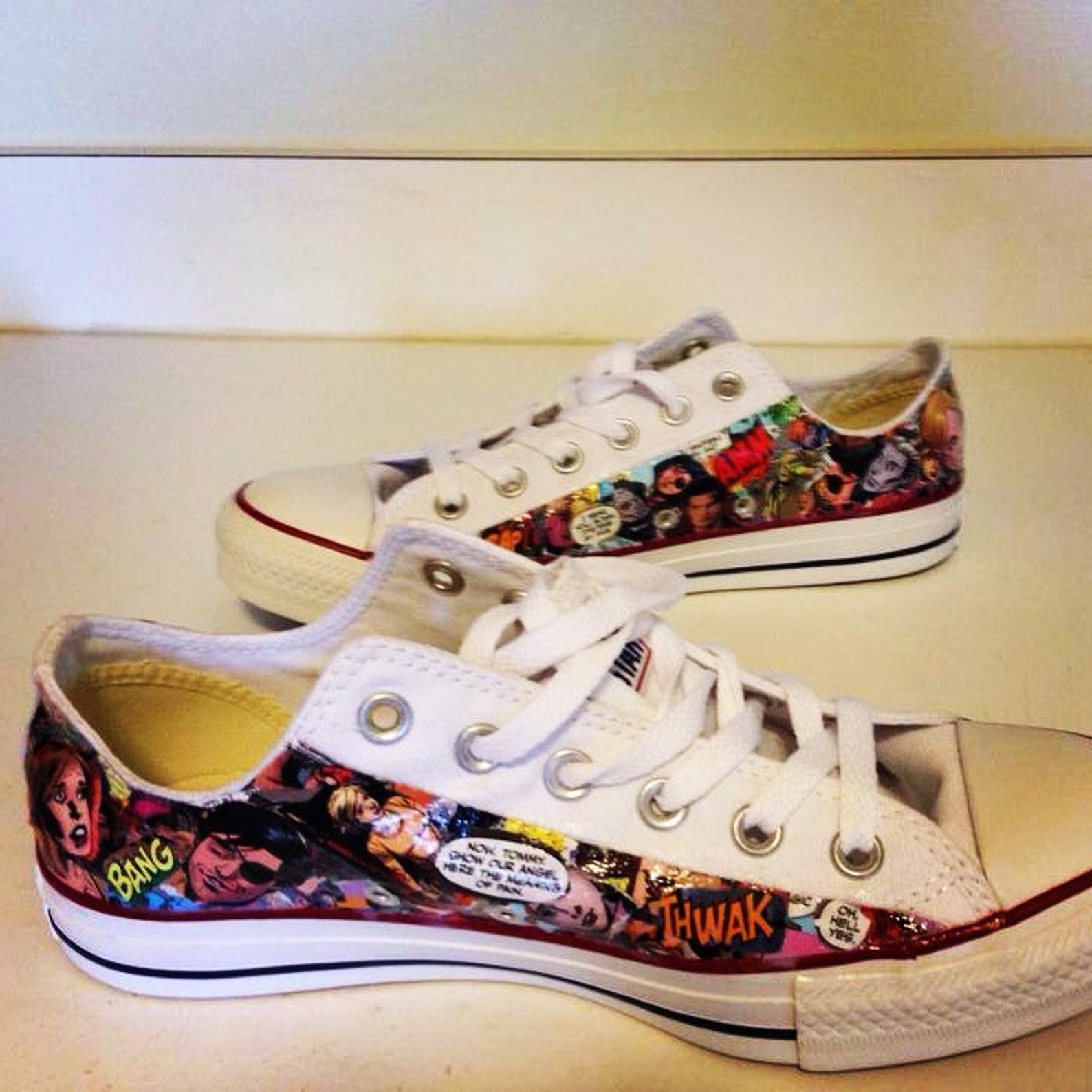 Comic Book Converse Sneakers | Etsy
