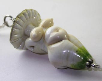 Ciondolo Magic Mama, Mushroom Lady, Mushroom Goddess, ciondolo Goddess, ciondolo Lampwork Glass Mushroom, gioielli stravaganti, perline di vetro, OOAK