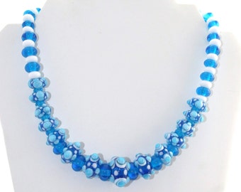 Rupsen ketting, turquoise ketting, lampwork kraal ketting, high-end sieraden, bruids juwelen, Fine Jewelry, glas kralen, handgemaakte