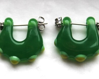 Orecchini Ear Candy - Giallo, scarabocchio blu