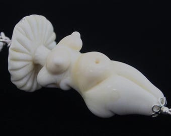 Ciondolo Magic Mama, Signora Fungo, Dea Fungo, Ciondolo Dea, Ciondolo Fungo in Vetro Lampwork, Gioielli Stravaganti, Perline di Vetro, OOAK