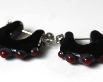 Orecchini Ear Candy - Giallo, scarabocchio blu