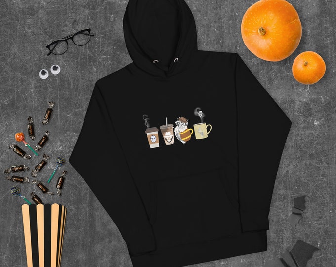 Halloween Horror Coffee Sweatshirt Hoodie Horror Movie Scary Skeleton Shirt