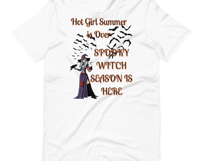 Retro Halloween Witch Season Comfort Colors T-shirt, Hot Girl Summer is Over Shirt, Witch Shirt, Retro Fall Shirt, Fall Shirt