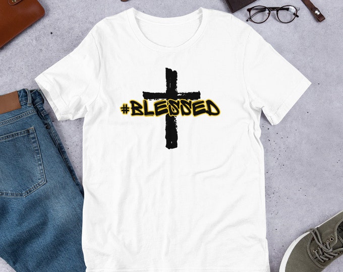 1 #Blessed Christian T-Shirt, Christian Cross T-shirt, Christian T-shirt, Christian Apparel, Christian Gift, Teen Christian