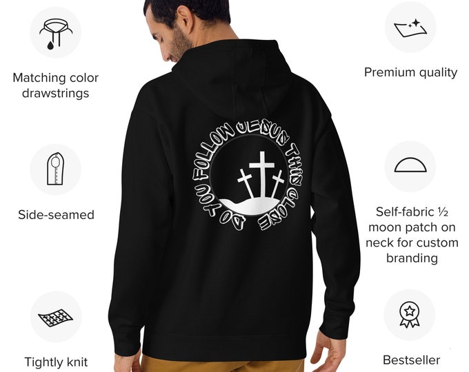 Christian Hoodie, Christian Apparel, Christian Gift, Teen Christian Pullover Do You Follow Jesus This Close Christian Hoodie,