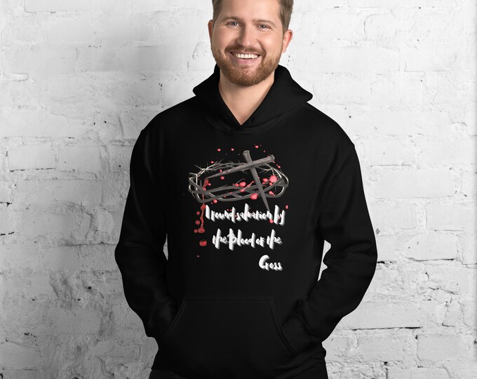Saved By The Blood Christian Hoodie, Blood of Christ Hoodie, Jesus Shirt, Salvation Sweat Shirt, Christian Gift, Christian Pullover,