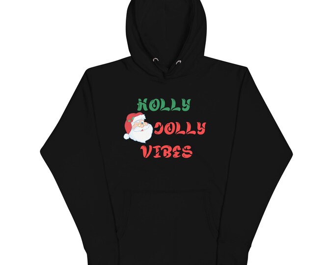 Holly Jolly Vibes Christmas Hoodie, Christmas Hoodie, Christmas Sweat Shirt, Santa Clause Hoodie, Christmas Hooded Sweat Shirt,