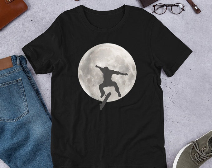 In the Moon Skateboarding T-Shirt, Skating T-Shirt, Skateboarding Shirt, Skating Gift, Skater Gift,  Skate Shirt, Skateboard Apparel,  Skate