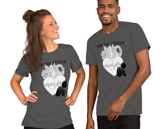 Ask The Lonely Christian T-Shirt, Cross and Heart Christian Shirt, Blood of Christ Tee, Inspirational Tee, Shirt, Christian Gift