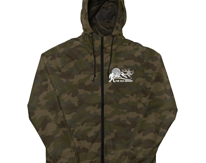 The Elk Herder Bigfoot Windbreaker, Sasquatch Jacket, Bigfoot Zip Up Jacket, Hiking Jacket, Hunting Jacket, Wind Breaker, Hunting Apparel