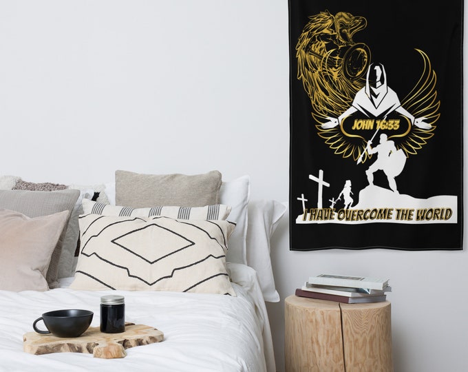 I Have Overcome the World Christian Flag, Prayer Flag, Inspirational Wall Art, Christian Décor, Christian Gift, Christian Flag, Church Décor