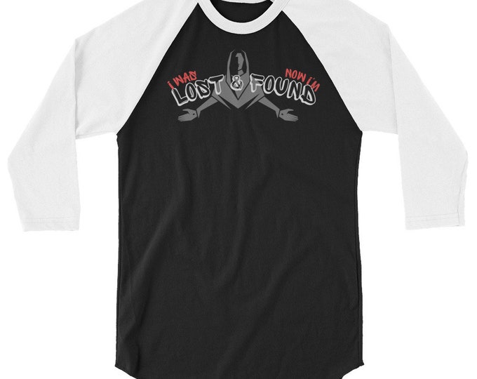 I Was Lost And Now I'm Found Christian 3/4 Sleeve Shirt, Christian Apparel, Christian Shirt, Christian Gift, Jesus Apparel, Christian Top