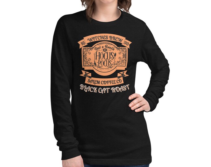 Witches Brew Halloween Long Sleeve Shirt , Salem Coffee Co Top, Halloween Just Some Hocus Pocus Shirt, Witches Brew Halloween Shirt