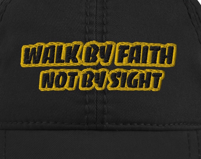 Walk By Faith Not By Sight Christian Hat, Christian Apparel, Christian Truck Hat, Christian Gift, Jesus Apparel, Christian