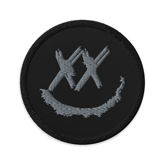 Happy Face Embroidered Patch, X Eyes Happy Face Patch