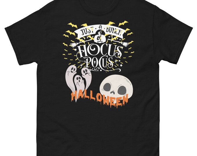 Just a Bunch Of Hocus Pocus Halloween Shirt | Skeleton Coffee T-Shirt | Hocus Pocus Halloween T- Shirt | Cute Halloween l Spooky Ghost Shirt