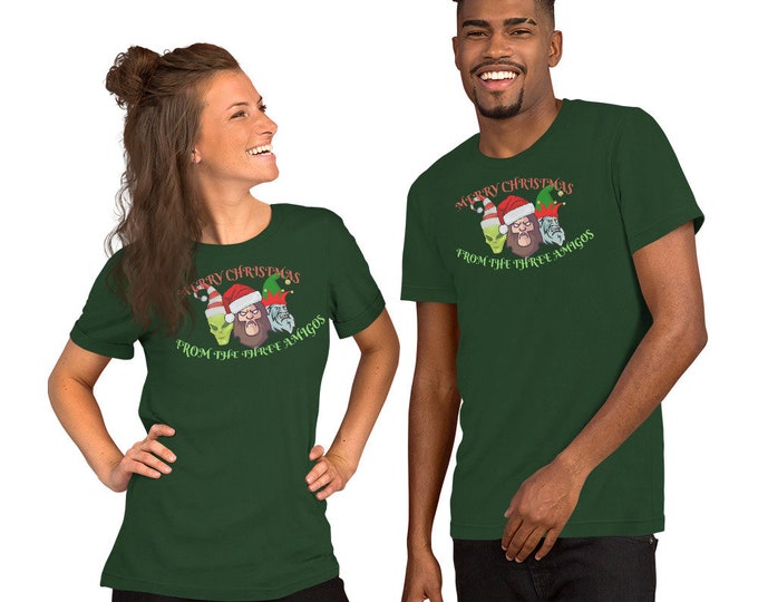 Alien Bigfoot and Yeti Christmas T-shirt, Merry Christmas T-Shirt, Funny Christmas Shirt, Three Amigos T-Shirt, Xmas Shirt, Holiday Shirt