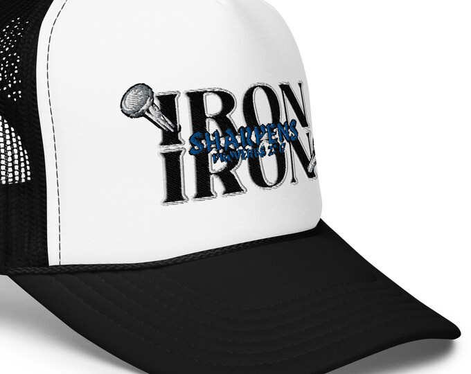 Iron Sharpens Iron Proverbs 27:17 Christian Hat, Christian Trucker Hat, Christian Hat, Christian Apparel, Christian Gift, Teen Christian Hat