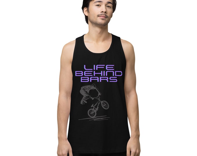 Men's/ Women's/ Unisex, Life Behind Bars, Black Tank Top BMX Bike Bicycle Muscle Shirt, Shirt Top