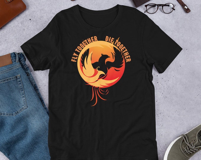 Fly Together Die Together T-Shirt, Dual Phoenix T-Shirt, Brotherhood Shirt, Friendship T-shirts, Flying Phoenix, Friendship Gift