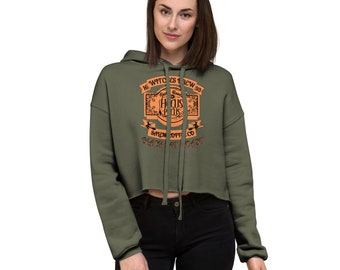 Women's Witches Brew Halloween Crop Top Hoodie , Salem Coffee Co Pullover, Halloween Just Some Hocus Pocus Hoodie, Salem Coffee Co Hoodie
