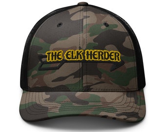 Camouflage Elk Herder Outdoorsman Hat, Hunting and Camping Gear, The Elk Herder