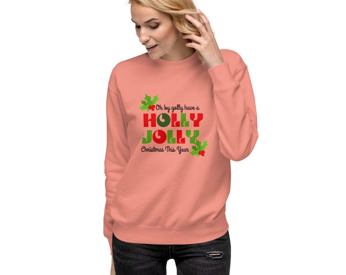 Merry Christmas Holly Jolly Christmas Sweatshirt Shirts for Women Clothing Christmas Party Gift