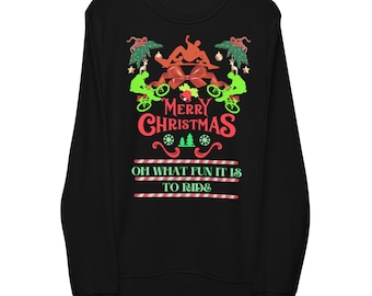 Oh What Fun It Is To Ride BMX and Skateboarding Christmas Sweat Shirt,  Merry Christmas Ugly Sweater,  Action Sports Christmas Sweat Shirt,