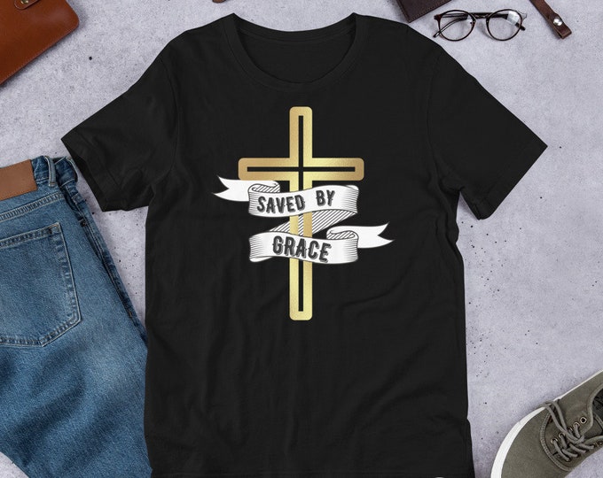 Saved By Grace Christian T-Shirt, Christian T-Shirt, Christian Apparel, Christian Gift, Teen Christian