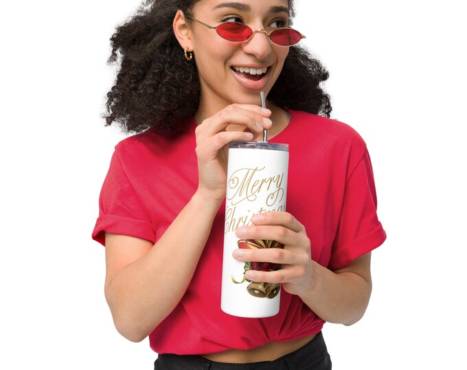 Merry Christmas Stainless Steel Tumbler, Christmas Tumbler, Ice Coffee, Christmas Hot Drinks, Christmas Hot Chocolate Cup, Merry Christmas