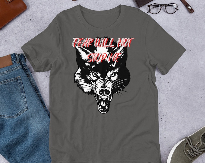 Fear Will Not Stop Me Christian Shirt, Wolf T-Shirt, Christian T-shirt, Christian Apparel, Christian Gift, Teen Christian Shirt, Christ,