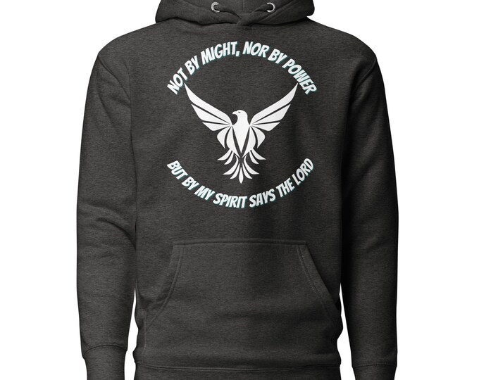 Not By Might Nor By Power Christian Hoodie, Christian Gift, Eagle Hoodie, Christian Hoodie, Christian Top, Christian Pullover, Unisex Hoodie
