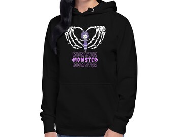 Momster Momster Momster Halloween Hoodie, Momster Halloween Pullover, Women's Halloween Momster Hooded Sweat Shirt, Free Shipping, Halloween